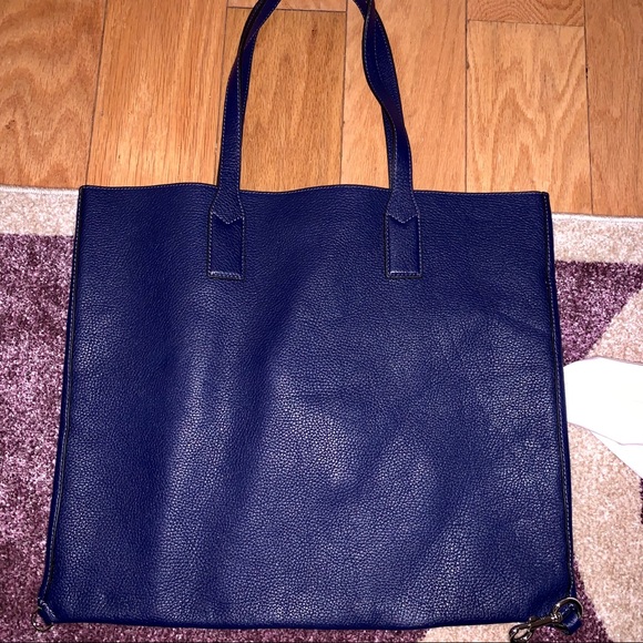 Marc Jacobs Wingman Leather Navy Blue Rectangle Tote - Picture 7 of 9